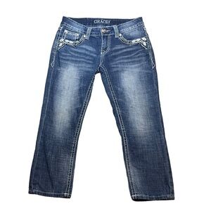 GRACE in LA Women’s Embellished Jean Capris Size 26